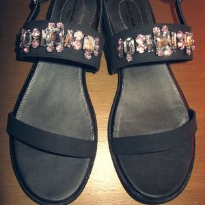 New Cloudwalker Jeweled Black Sandals - 13W